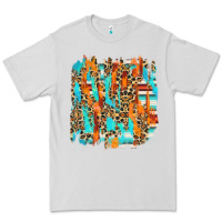 Dove Grey serape with leopard pattern Premium Tee - NancyCooperArtShop