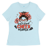 Baby Blue loud&proud mama messy bun Ladies Tee - MaliasSmallBusiness
