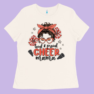 Loud&proud Mama Messy Bun Ladies Tee Designed By Maliassmallbusiness