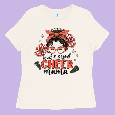 Loud&proud Mama Messy Bun Ladies Tee Designed By Maliassmallbusiness