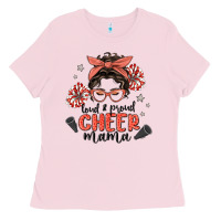 Bubblegum Pink loud&proud mama messy bun Ladies Tee - MaliasSmallBusiness