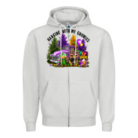 Dove Grey mardi gras hanging with my gnomies Zipper Hoodie - FaDigitalArtStudio