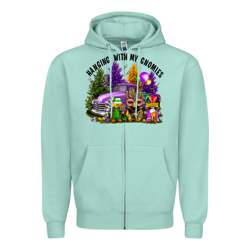 Mardi Gras Hanging With My Gnomies Zipper Hoodie by FaDigitalArtStudio | Teevron