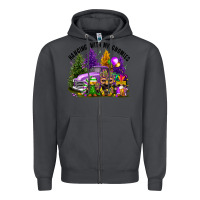 Smoke mardi gras hanging with my gnomies Zipper Hoodie - FaDigitalArtStudio