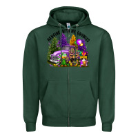 Sports Green mardi gras hanging with my gnomies Zipper Hoodie - FaDigitalArtStudio