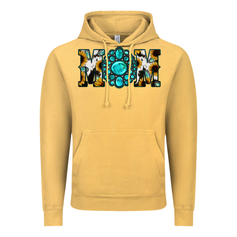 Sunflower Turquoise Gemstone Cowhide Mom Vintage Hoodie by Bettercallsaul | Teevron