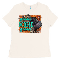 Bone Thanksgiving Turkey Gobble Gobble Ladies Tee - NancyCooperArtShop
