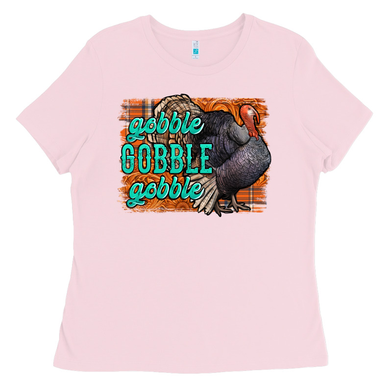 Thanksgiving Turkey Gobble Gobble Ladies Tee by NancyCooperArtShop | Teevron