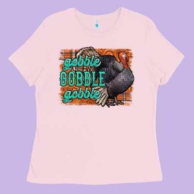 Thanksgiving Turkey Gobble Gobble Ladies Tee Designed By Nancycooperartshop