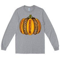Heather Grey Softball Pumpkin Long Sleeve Tee - texasbilliewilder