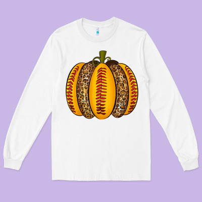 Softball Pumpkin Long Sleeve Tee Designed By Texasbilliewilder