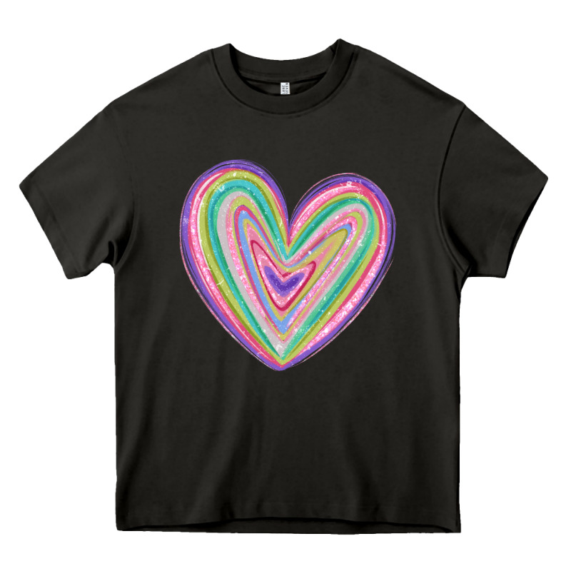 Valentine's Day Colorful Heart Heavy Core Tee by MaliasSmallBusiness | Teevron