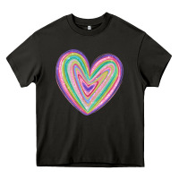 Asphalt valentine's day colorful heart Heavy Core Tee - MaliasSmallBusiness