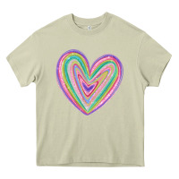 Mossy valentine's day colorful heart Heavy Core Tee - MaliasSmallBusiness
