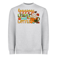 Heather Grey leaves and lattes Heavyweight Sweatshirt - CowGirlArtShop