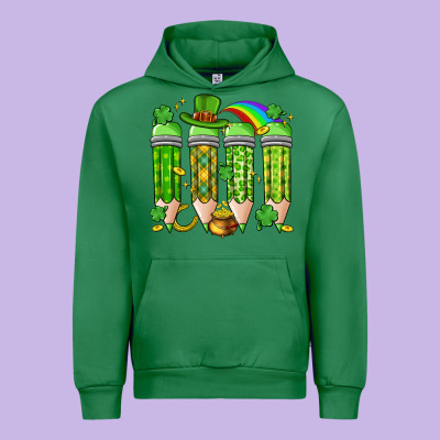 St. Patrick's Day Teacher Pencils Urban Hoodie Designed By Artiststas