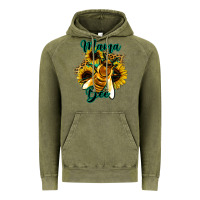 Vintage Olive Leopard Sunflower Western Mama Bee Vintage Hoodie - Bettercallsaul