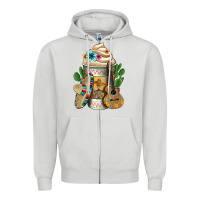 Dove Grey Mexican Hot Coffee Cup Zipper Hoodie - FaDigitalArtStudio