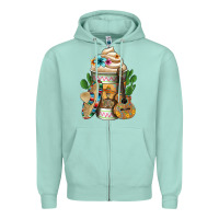Seafoam Mexican Hot Coffee Cup Zipper Hoodie - FaDigitalArtStudio