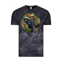 Cloud Black Black Angus Bull with Christmas Lights Vintage Tee - RanaPortraitStore