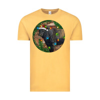 Black Angus Bull With Christmas Lights Vintage Tee | Teevron