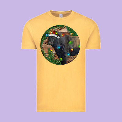Black Angus Bull With Christmas Lights Vintage Tee Designed By Ranaportraitstore