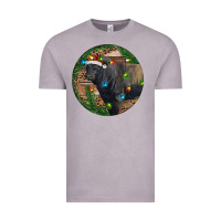 Vintage Zinc Black Angus Bull with Christmas Lights Vintage Tee - RanaPortraitStore