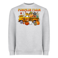 Heather Grey pumpkin farm Heavyweight Sweatshirt - CowGirlArtShop