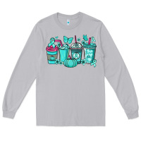 Moon Dust Ovarian Cancer coffee cups teal ribbon Long Sleeve Tee - NancyCooperArtShop