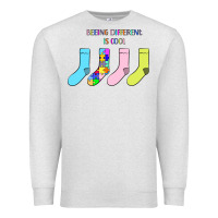 Oatmeal Heather Titi Pretty Art Being Different Is Cool Premium Sweatshirt - CowhideDigitalArt