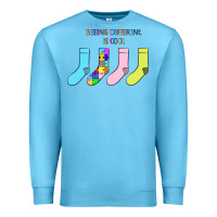 Ocean Blue Titi Pretty Art Being Different Is Cool Premium Sweatshirt - CowhideDigitalArt