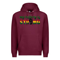 Burgundy My history is strong Premium Hoodie - FaDigitalArtStudio