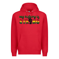 Red My history is strong Premium Hoodie - FaDigitalArtStudio