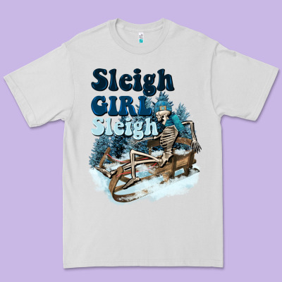Sleigh Girl Sleigh Skeleton Premium Tee Designed By Nancycooperartshop