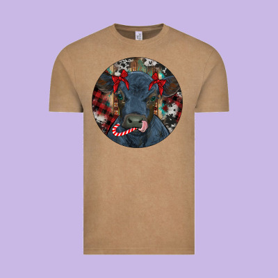 Black Angus Calf Christmas Vintage Tee Designed By Ranaportraitstore