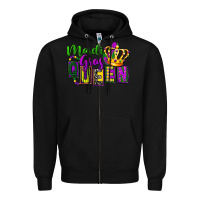 Black mardi gras queen Zipper Hoodie - FaDigitalArtStudio