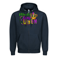 Navy mardi gras queen Zipper Hoodie - FaDigitalArtStudio