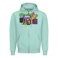 Seafoam mardi gras queen Zipper Hoodie - FaDigitalArtStudio