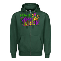 Sports Green mardi gras queen Zipper Hoodie - FaDigitalArtStudio