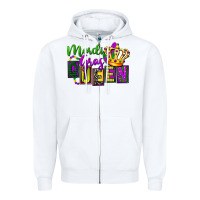White mardi gras queen Zipper Hoodie - FaDigitalArtStudio