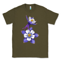 Army Green Colorado Rocky Mountain Columbine Flower Classic Tee - RanaPortraitStore