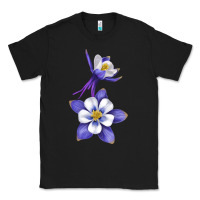 Black Colorado Rocky Mountain Columbine Flower Classic Tee - RanaPortraitStore