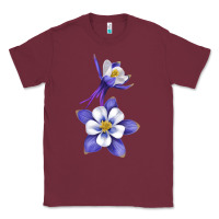 Burgundy Colorado Rocky Mountain Columbine Flower Classic Tee - RanaPortraitStore