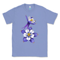 Colony Blue Colorado Rocky Mountain Columbine Flower Classic Tee - RanaPortraitStore