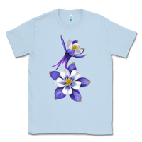 Dusty Blue Colorado Rocky Mountain Columbine Flower Classic Tee - RanaPortraitStore