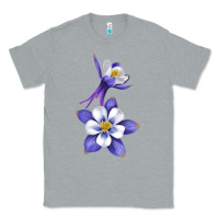 Heather Grey Colorado Rocky Mountain Columbine Flower Classic Tee - RanaPortraitStore