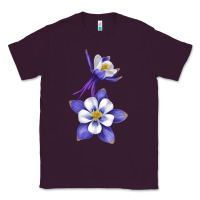 Plum Colorado Rocky Mountain Columbine Flower Classic Tee - RanaPortraitStore