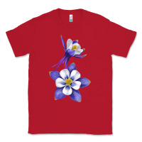 Red Colorado Rocky Mountain Columbine Flower Classic Tee - RanaPortraitStore