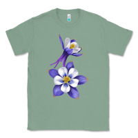 Sage Colorado Rocky Mountain Columbine Flower Classic Tee - RanaPortraitStore