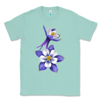 Seafoam Colorado Rocky Mountain Columbine Flower Classic Tee - RanaPortraitStore